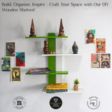 Modern Wooden Floating DIY Wall Shelf (Green)