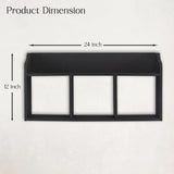 DIY Wooden Floating Shelf with Compartments (Black)