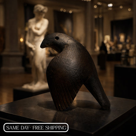 Handcrafted Raven Sculpture – Modern Abstract Black Bird Statue for Home Decor, Minimalist Tabletop Art Accent