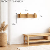 Wall Mounted Wooden Coat Rack with Hooks – Entryway Organizer for Hats, Bags & Jackets | Rustic Wood Wall Hanger