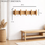 Wall Mounted Wooden Coat Rack with Hooks – Entryway Organizer for Hats, Bags & Jackets | Rustic Wood Wall Hanger