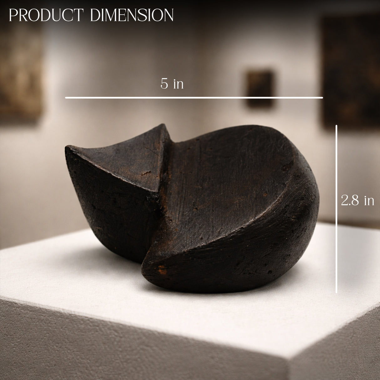 Modern Black Cat Sculpture for Home Decor | Minimalist Ceramic Cat Figurine | Lucky Cat Showpiece for Living Room, Office & Gifting