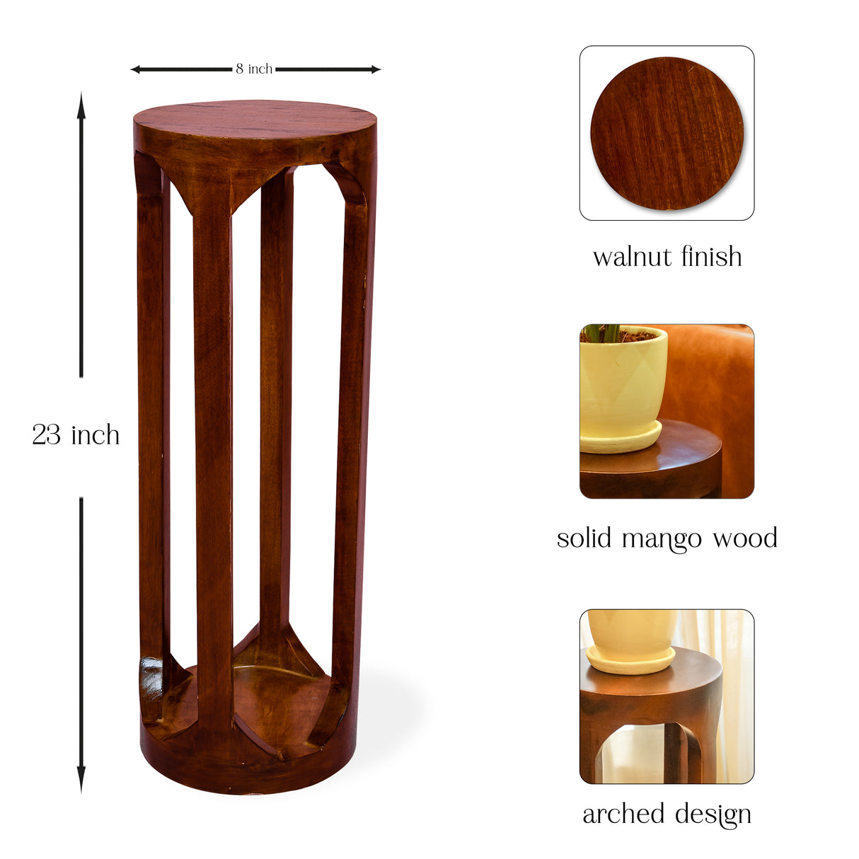 Wooden Modern Round Display Table - Home Accent Furniture(Walnut Brown)