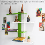 Modern Wooden Floating DIY Wall Shelf (Green)