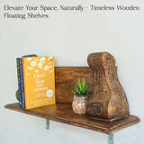 Elegant Hand-Carved Wooden Wall Shelf (Brown)