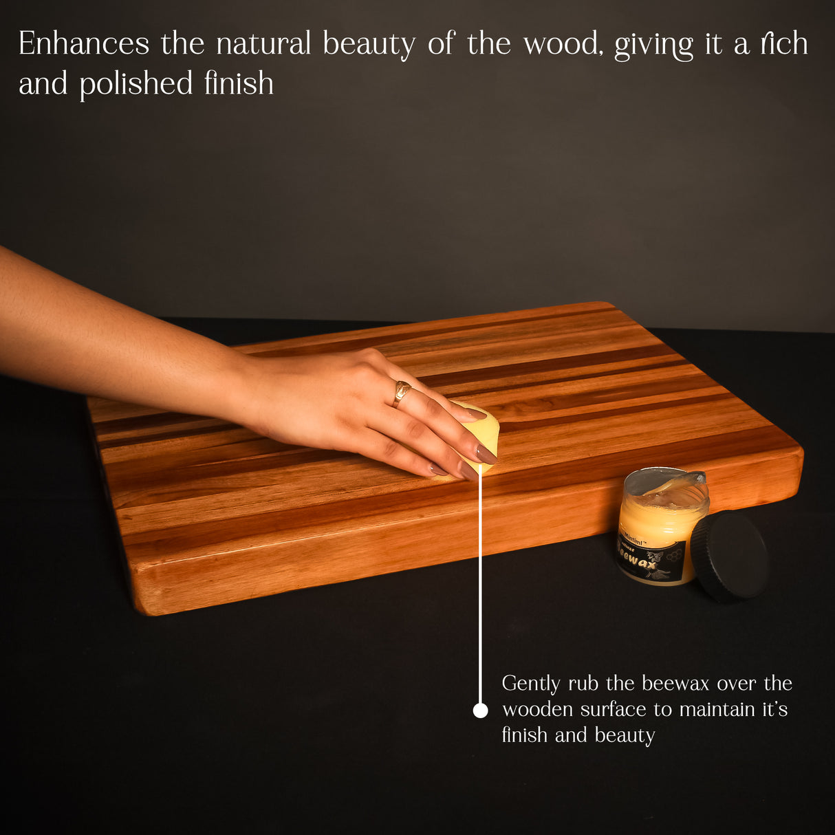 Teak Wooden Cutting Board – Groove-Free Design with Beeswax Care Combo for Kitchen Prep