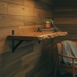 Solid Wood Live Edge Slab Tabletop – Natural Rustic Wooden Board with Organic Grain Finish for Dining, Coffee & Console Tables