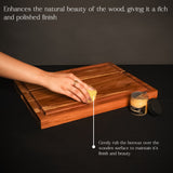 Wooden Juice Groove Chopping Board with Beeswax Care – Eco-Friendly & Food-Safe