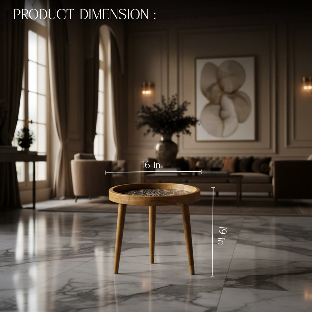 Handcrafted Wooden Round Side Table with Detachable Legs – Solid Wood Accent Table for Living Room, Bedroom & Home Décor