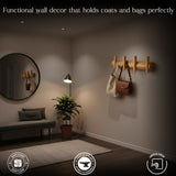 SALEBERATE Minimalist Solid Wood Wall Hooks – Modern Wooden Coat Rack for Entryway, Bedroom & Living Room | Stylish Wall Organizer for Bags, Keys & Accessories