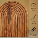 Arch Shaped Acacia Wood Serving Platter – Cheese & Snack Tray for Parties