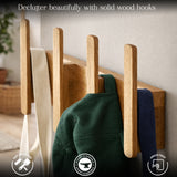 Wall Mounted Wooden Coat Rack with Hooks – Entryway Organizer for Hats, Bags & Jackets | Rustic Wood Wall Hanger