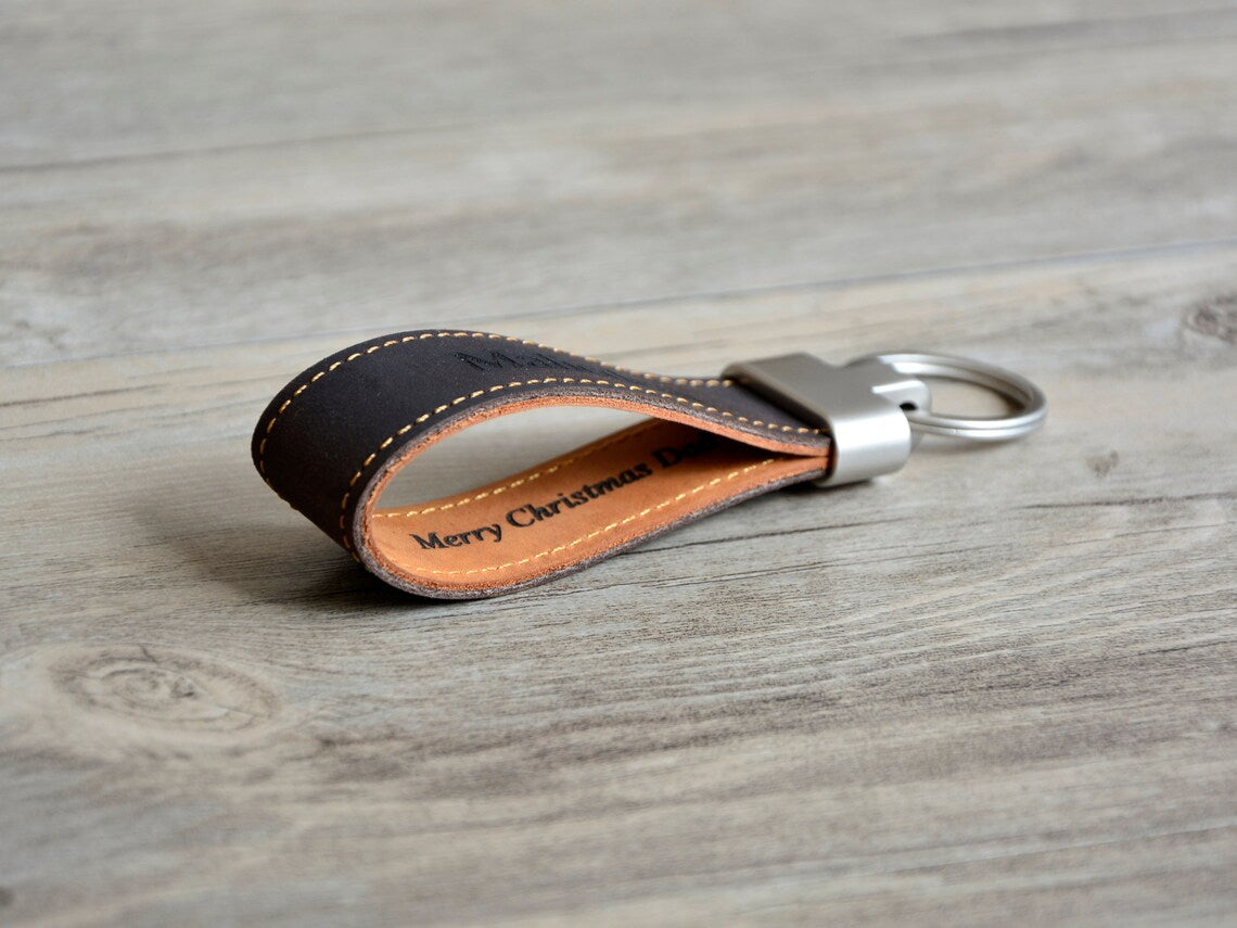 Handcrafted Custom Leather Keychain