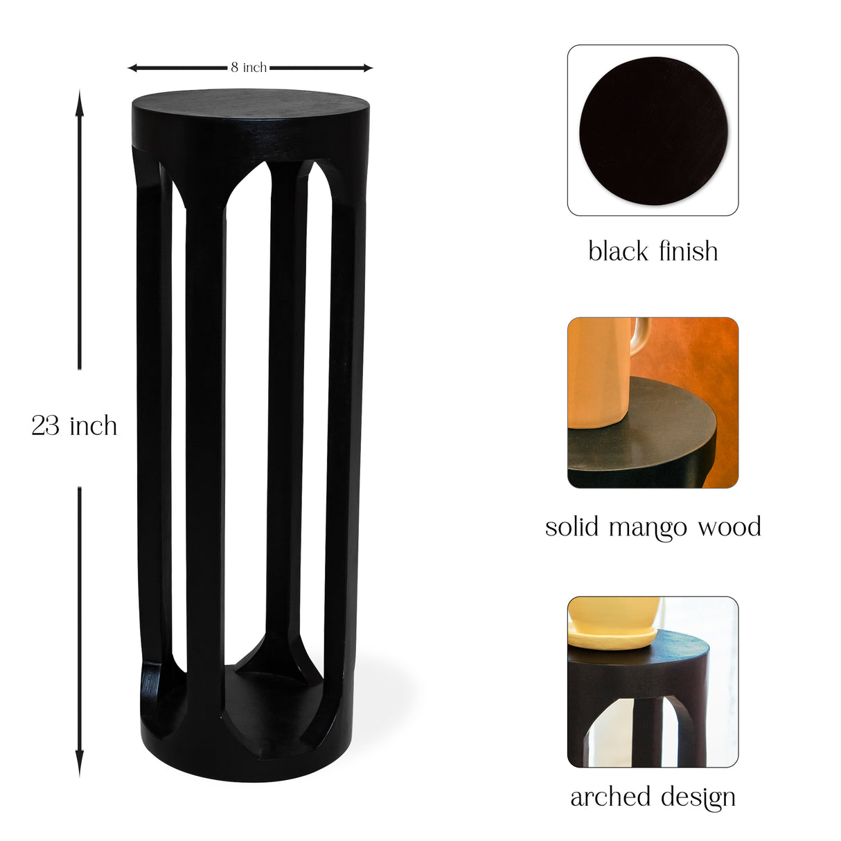 Wooden Modern Round Display Table - Home Accent Furniture (Black)