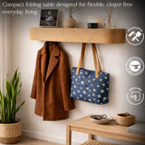 Floating Wall Shelf with Hooks – Wooden Entryway Organizer, Key Holder, Coat Rack & Storage Shelf for Home