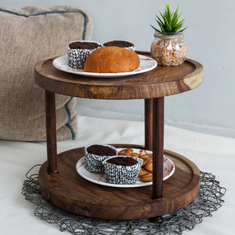 Wooden DIY Round 2 Tier Cake Stand