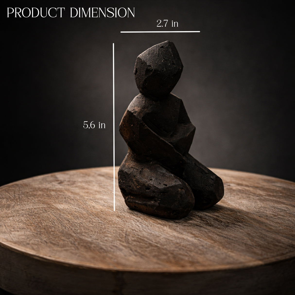 Modern Black Cat Sculpture for Home Decor | Minimalist Ceramic Cat Figurine | Lucky Cat Showpiece for Living Room, Office & Gifting