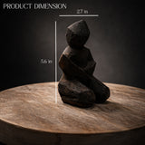 Modern Black Cat Sculpture for Home Decor | Minimalist Ceramic Cat Figurine | Lucky Cat Showpiece for Living Room, Office & Gifting