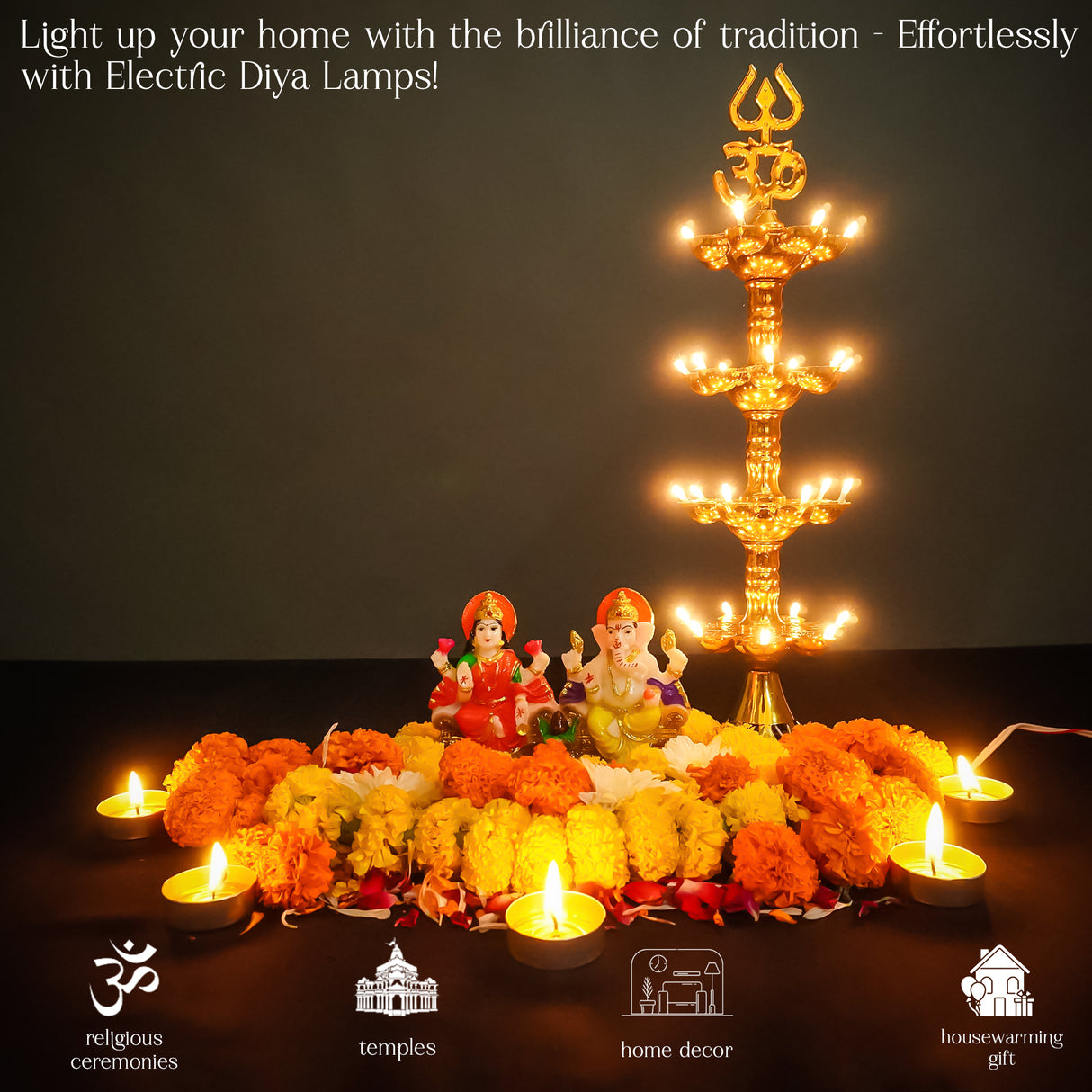 Electric Diya Pooja LED Light for Home Decor