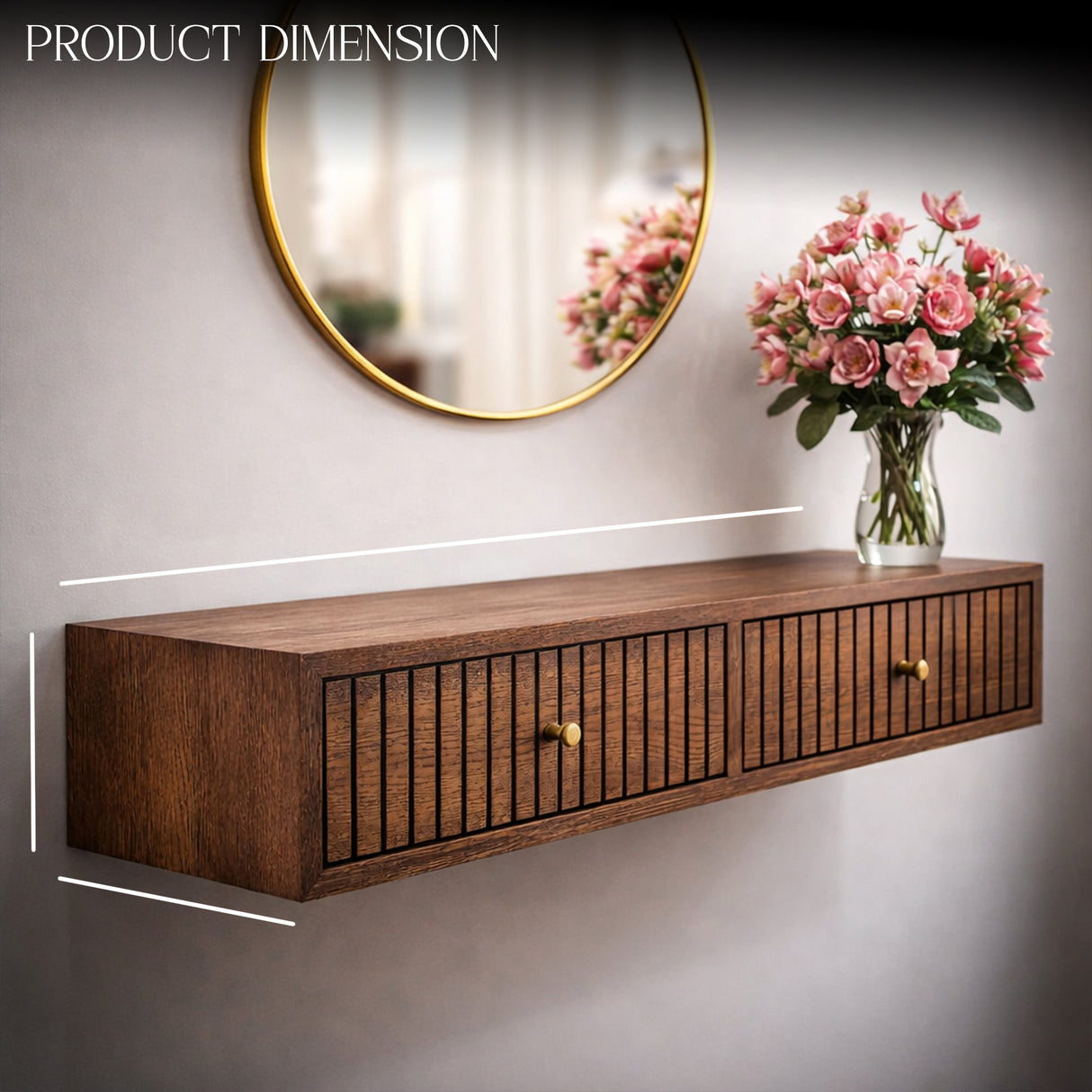 Modern Floating Wooden Console Table – Premium Wall-Mounted Entryway & Living Room Storage Unit