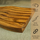 Wooden Wave Serving Tray – Acacia Wood Platter for Snacks, Bread & Kitchen