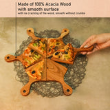 Wooden Pizza Platter Set of 6 Triangular Wooden Serving Platters – Snack Serving Trays