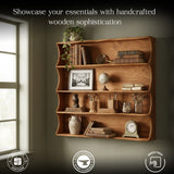 Handcrafted Solid Wood Wall Shelf – Elegant Floating Bookshelf for Living Room, Study & Office – Decorative Storage & Display Rack