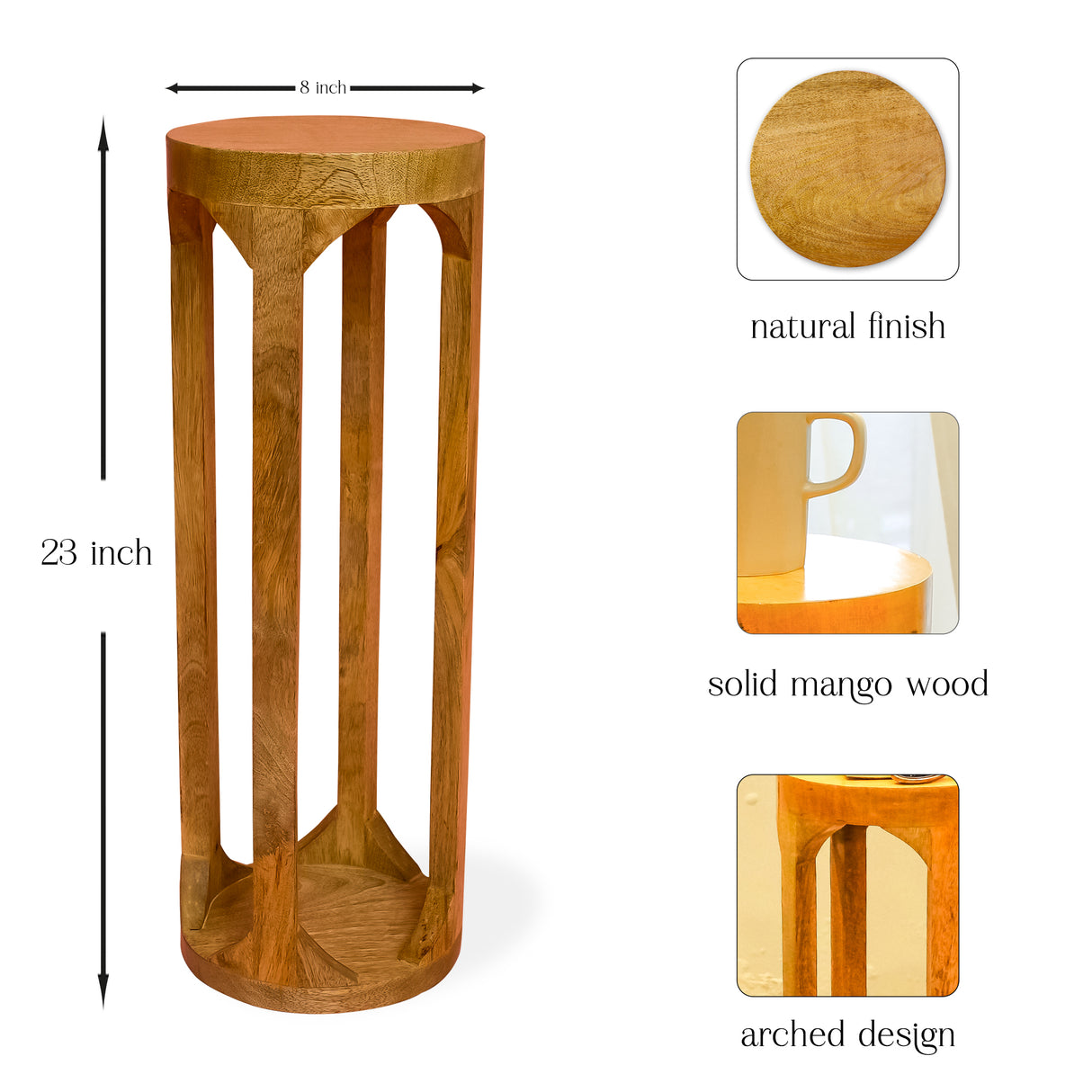 Wooden Modern Round Display Table - Home Accent Furniture (Natural)