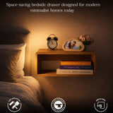 Floating Bedside Table Wall Mounted – Wooden Nightstand Shelf for Bedroom Storage & Home Décor