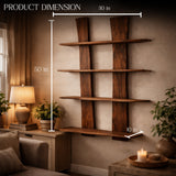 Premium Live Edge Wooden Wall Shelf Unit – Handmade Multi-Tier Solid Wood Floating Shelf for Modern & Rustic Interiors