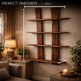Premium Live Edge Wooden Wall Shelf Unit – Handmade Multi-Tier Solid Wood Floating Shelf for Modern & Rustic Interiors