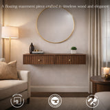 Modern Floating Wooden Console Table – Premium Wall-Mounted Entryway & Living Room Storage Unit