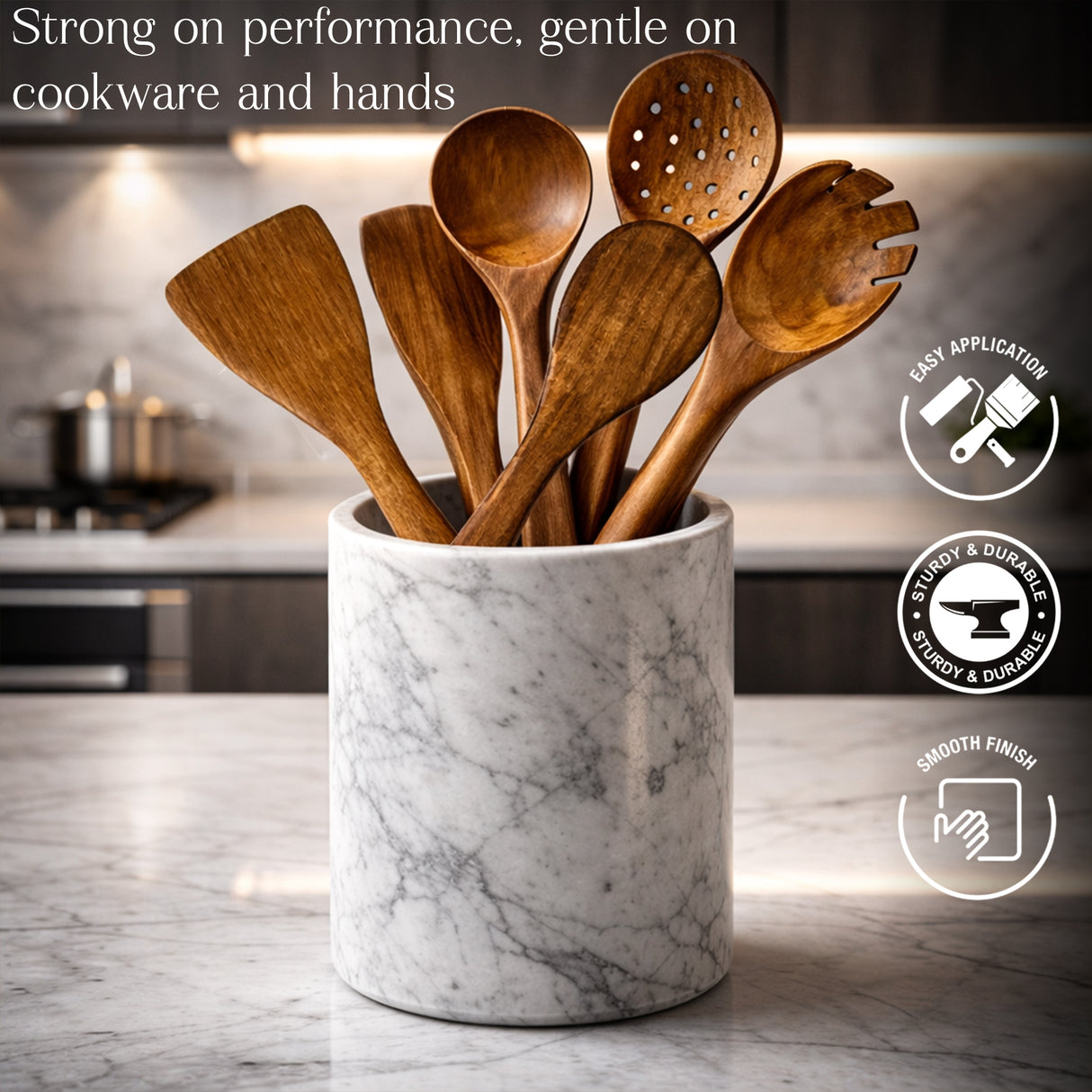 Handcrafted Wooden Spatula Set of 6 - Natural Wood Cooking Utensils, Heat Safe Kitchen Tools-Farmhouse Kitchen Gift by Saleberat