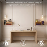 Handmade Wooden Wall Mounted Drawer – Floating Bedside Storage Drawer for Bedroom & Home Décor