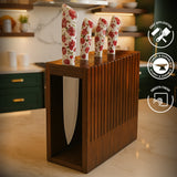 Handcrafted Wooden Knife Block Holder - Premium Countertop Knife Organizer with Ventilated Slots
