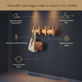 SALEBERATE Minimalist Solid Wood Wall Hooks – Modern Wooden Coat Rack for Entryway, Bedroom & Living Room | Stylish Wall Organizer for Bags, Keys & Accessories