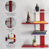 Modern Wooden Floating DIY Wall Shelf  (Red)