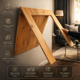 Wall Mounted Folding Table Wooden – Foldable Desk for Study, Dining, Work, Laptop Table for Small Spaces & Home