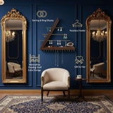 Modern Wooden Jewelry Organizer Wall Shelf with Brass Bars – Sculptural Display & Storage Rack for Necklaces, Earrings & Rings