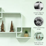 Cube Floating Shelves, 3 Square  Decorative Wall Shelf (White)