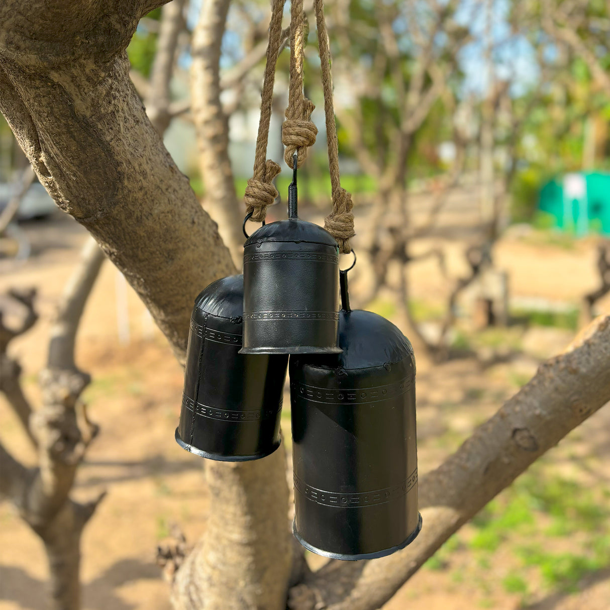 Rustic Metal Decorative Cowbell Set of 3