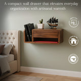 Handmade Wooden Wall Mounted Drawer – Floating Bedside Storage Drawer for Bedroom & Home Décor