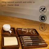 Premium Walnut Desk Docking Station – Handcrafted Wooden Organizer for Phone, Glasses & Daily Essentials