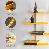 Modern Wooden Floating DIY Wall Shelf (Yellow)