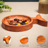 Round Acacia Serving Board with Handle – Cheese & Bread Platter for Parties