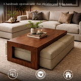 Wooden Ottoman Tray Table | Fits Over Ottoman | Modern Coffee Table for Sofa & Living Room