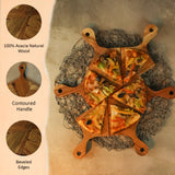 Wooden Pizza Platter Set of 6 Triangular Wooden Serving Platters – Snack Serving Trays