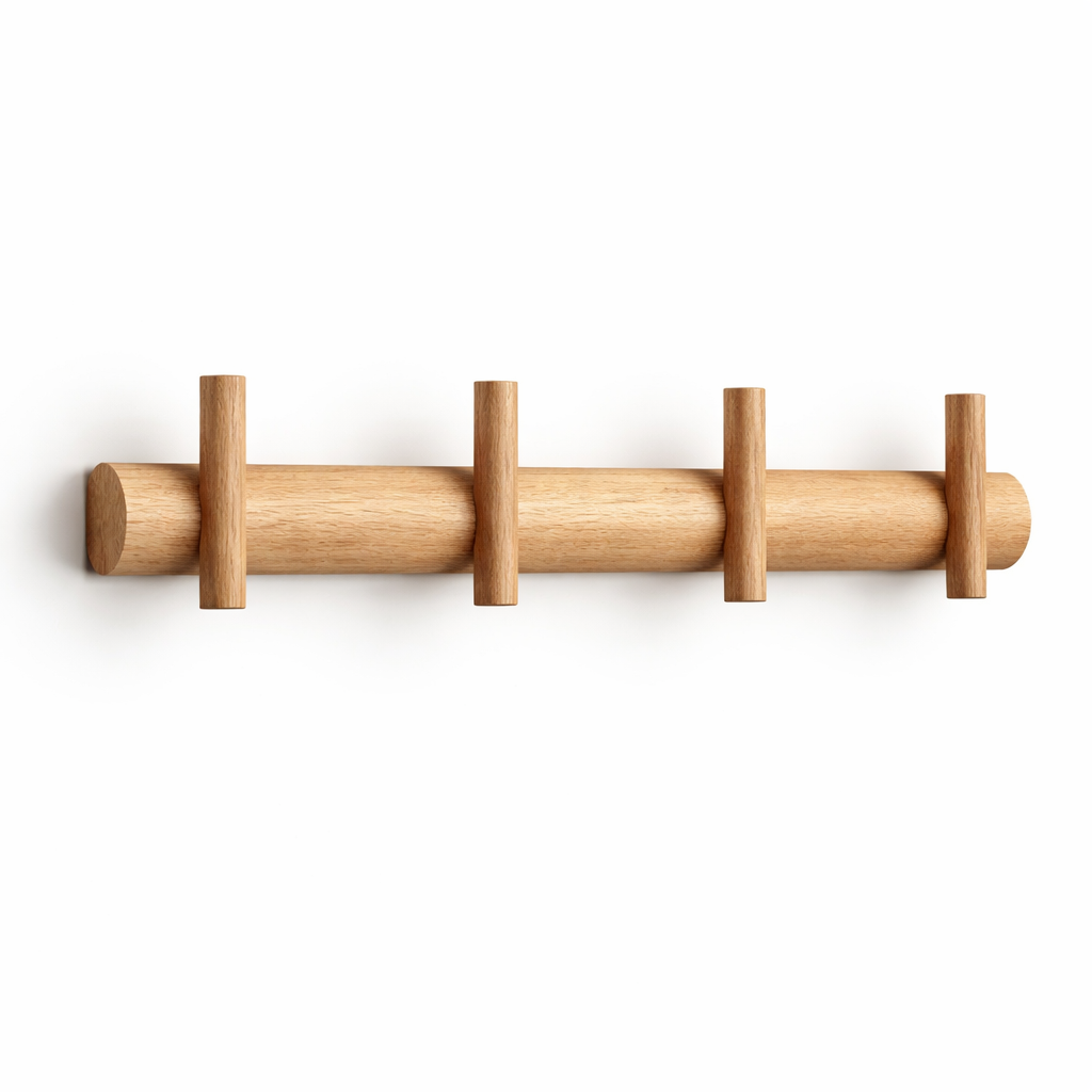 SALEBERATE Minimalist Solid Wood Wall Hooks – Modern Wooden Coat Rack for Entryway, Bedroom & Living Room | Stylish Wall Organizer for Bags, Keys & Accessories