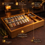 Premium Solid Wood Kitchen Drawer Organizer with Spice Jar & Cutlery Compartments – Handcrafted Modular Storage Tray for Neat & Elegant Kitchens