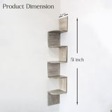 5-Tier Floating Corner Wall Shelf (Gray)